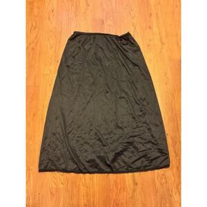 VINTAGE WOMEN'S BLACK MIDI SKIRT SLIP HALF SLIP VANITY FAIR - SIZE M